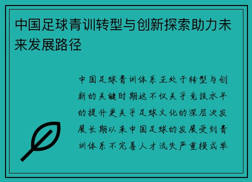 中国足球青训转型与创新探索助力未来发展路径